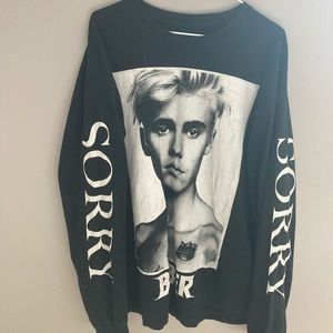 Black Long Sleeve Crewneck - Justin Bieber “Sorry”